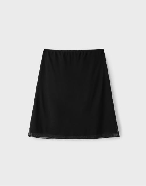 Stradivarius midi-rok van tule in zwart, 6 van 7