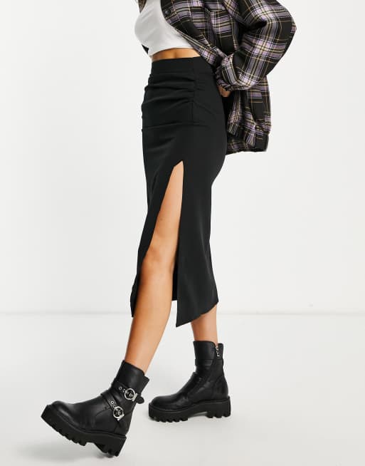 Stradivarius – Midirock in Schwarz
