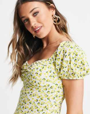 lemon milkmaid dress