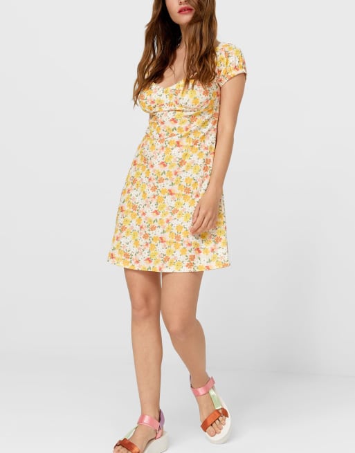 Yellow store milkmaid dress