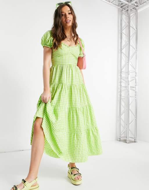 Gingham milkmaid outlet dress