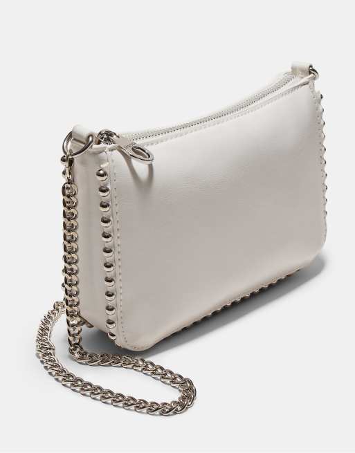 Stradivarius Mini beaded bag in white, 2 of 4
