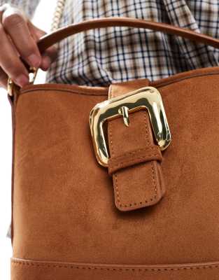 Stradivarius Mini Buckle Bag In Brown