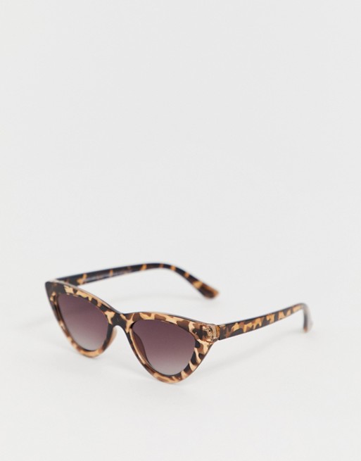 Stradivarius mini cateye sunglasses in brown