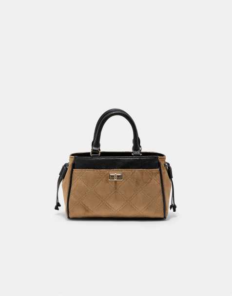 Stradivarius mini city-taske i lys kamel - view 1