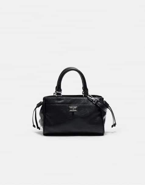 Stradivarius Mini-Flap-City-Bag in Schwarz - view 1