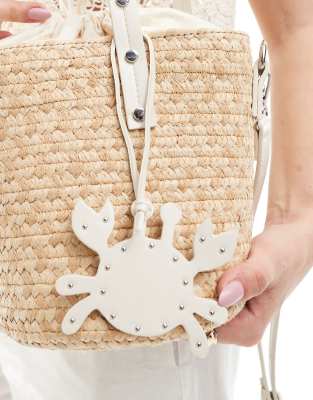 Stradivarius Mini Raffia Bucket Bag