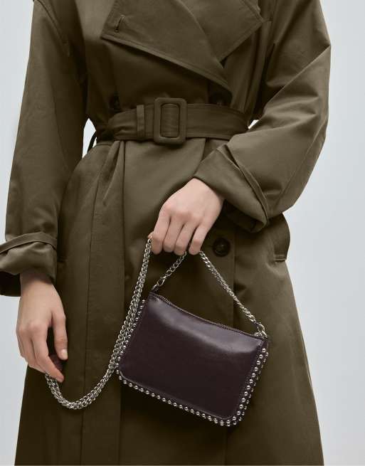 Stradivarius mini sac à clous bordeaux, 3 de 4