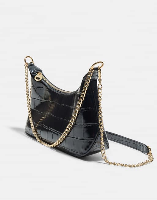 Stradivarius mini sac bandoulière effet noix de coco noir, 4 de 4