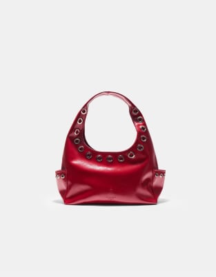 Stradivarius - Mini sac porté épaule avec poche - Rouge