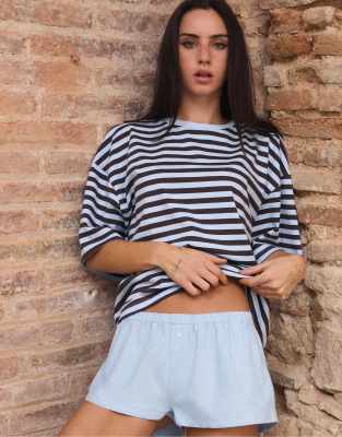 Mini-short boutonné - Bleu ciel XS