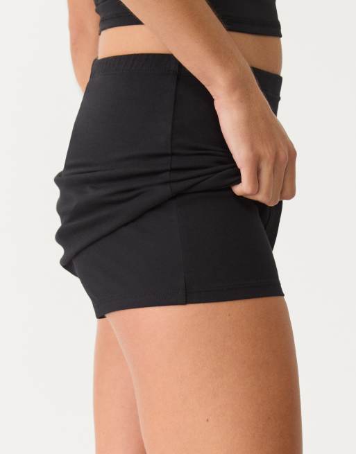 Stradivarius mini skort in black