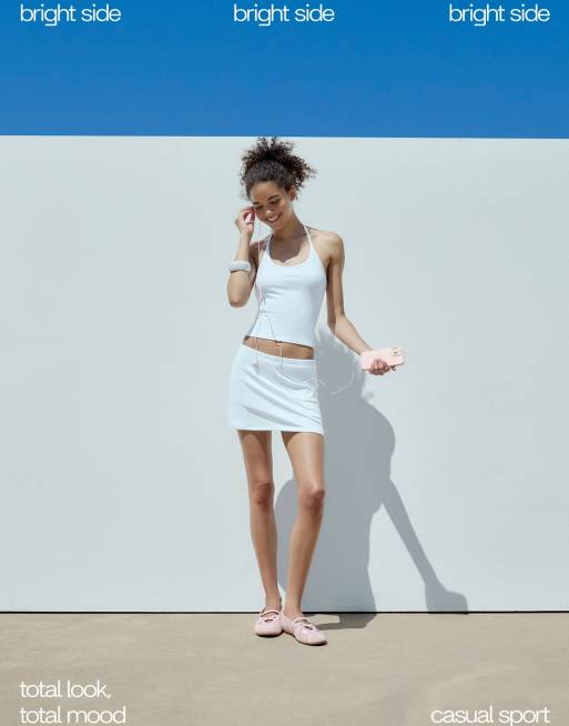 Stradivarius Mini-Skort in Ecru, 7 von 7
