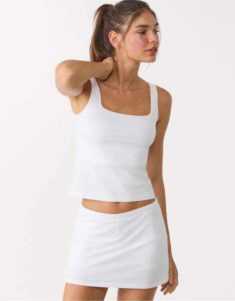 Stradivarius - Mini skort in wit - view 1