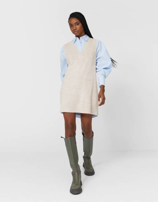 Sweater dress shop with vest