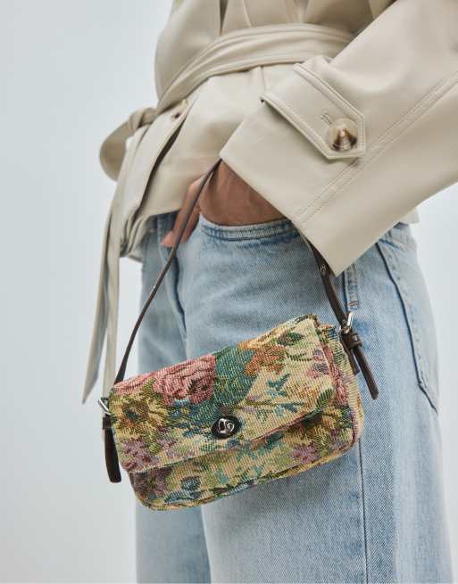 Stradivarius Mini-Tasche mit Blumenmuster in Ecru, 3 von 4