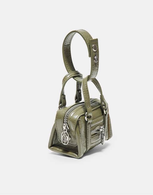 Stradivarius Mini-Taschenanhänger in Khaki, 4 von 4