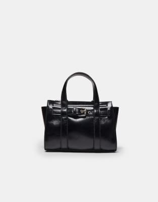 Stradivarius - Mini tote bag avec boucle - Noir