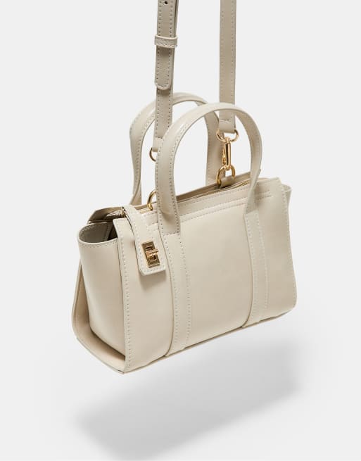 Stradivarius Mini-Tote-Bag mit Verschluss in Ecru, 4 von 4