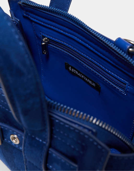 Stradivarius – Mini-Tragetasche in Blau mit Schnalle, 4 von 4