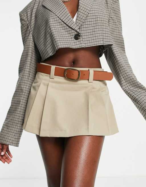 Stradivarius mini Y2K skort in stone , 3 of 4