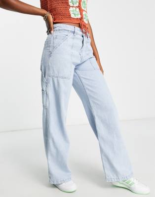 Stradivarius minimal straight pocket jean in light wash | ASOS