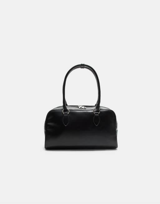 Stradivarius – Mittelgroße Bowlingtasche in Schwarz