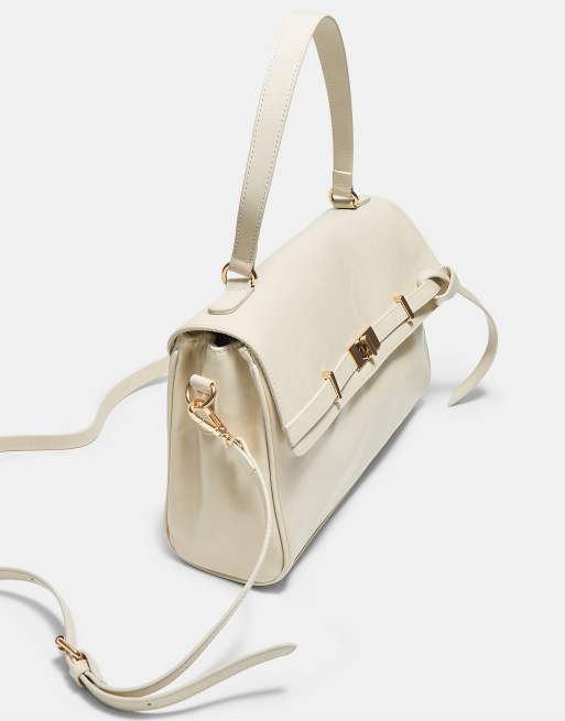 Stradivarius mittelgroße Crossbody-Tasche mit Gürtel in Ecru, 4 von 4