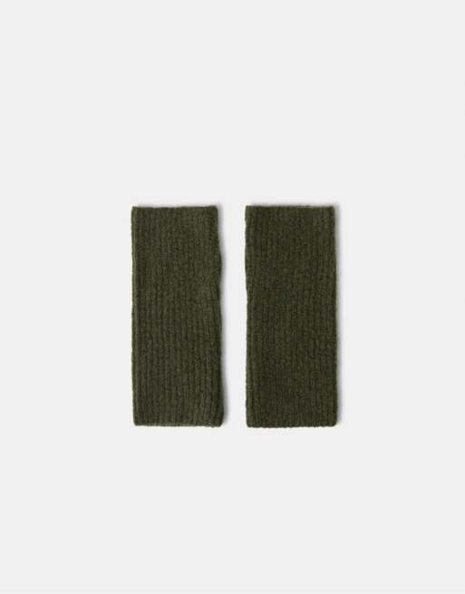 Stradivarius Mittens in khaki, 4 of 4