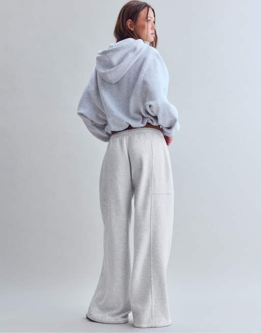 Stradivarius mjuka barrel-joggers i gråmelerad, 3 av 7