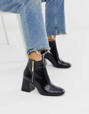 crocodile heeled boots