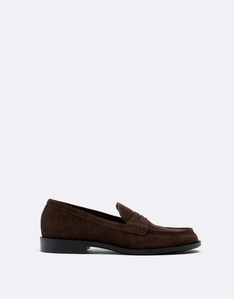 Stradivarius - Mocassini marroni in pelle - view 1