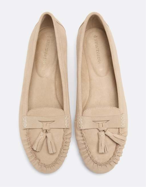 Stradivarius mocassins à pampilles en cuir beige, 3 de 7