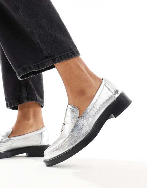 Stradivarius Mocassins Argenté ASOS