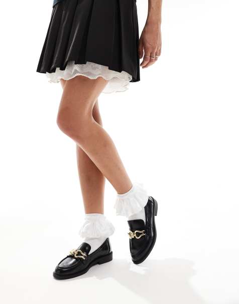 Stradivarius - Mocassins avec détail chaîne - Noir - view 1