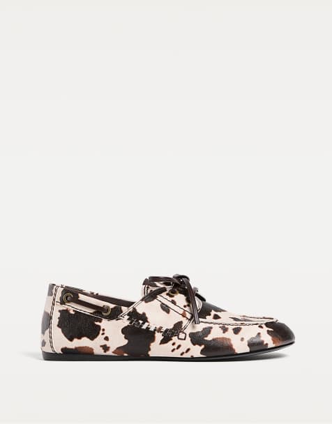 Stradivarius - Mocassins doux au toucher à imprimé animal - Multicolore - view 1