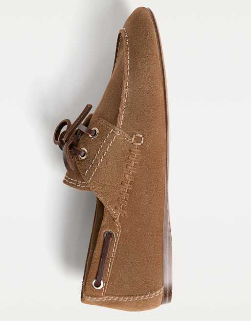 Stradivarius Mocassins fendus en cuir à lacets Marron ASOS