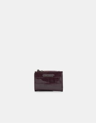  Mock croc purse wallet in burgundy