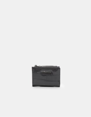  Mock croc purse wallet in dark grey