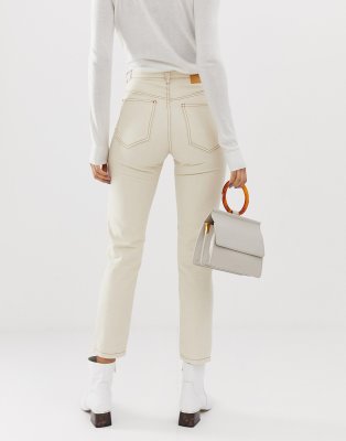 white mom fit jeans