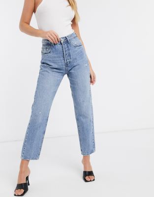 vintage light wash mom jeans