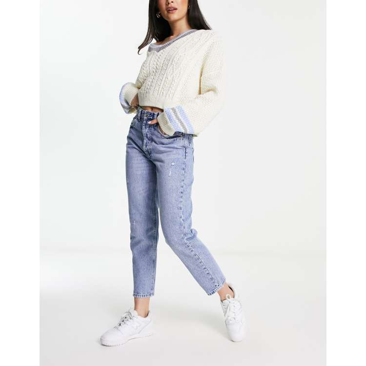 Stradivarius mom fit vintage jean in light wash