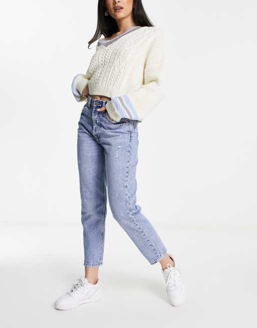 Stradivarius mom fit vintage jean in light wash