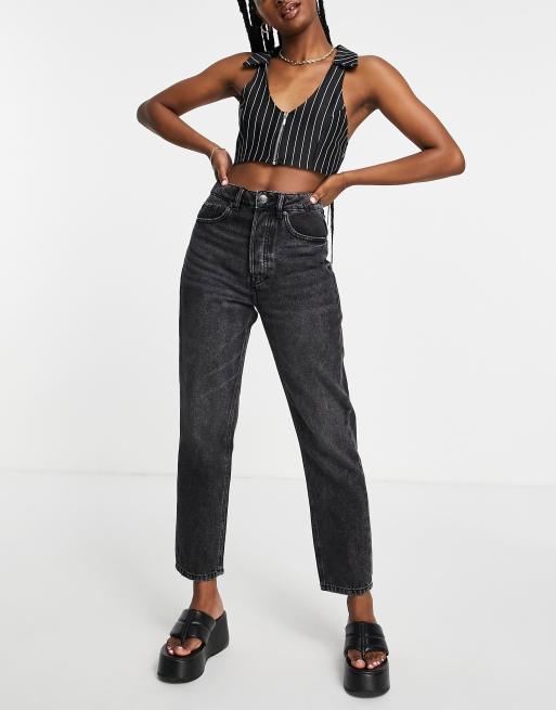 Stradivarius mom fit vintage in washed black ASOS