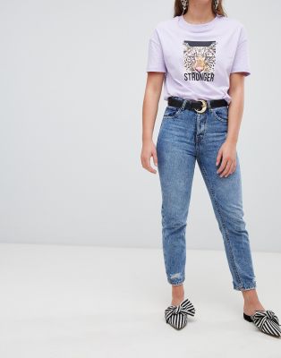 asos stradivarius mom jeans