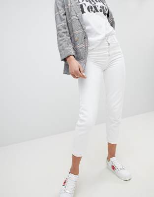 asos white mom jeans