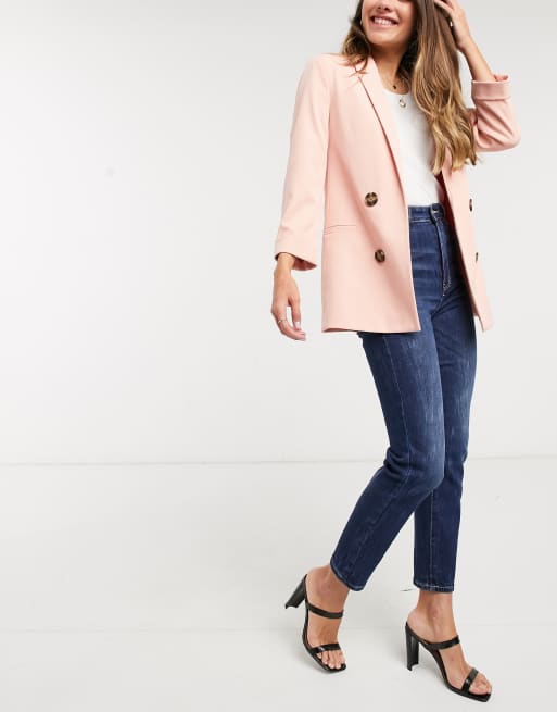 Stradivarius - Mom jeans blu elasticizzati