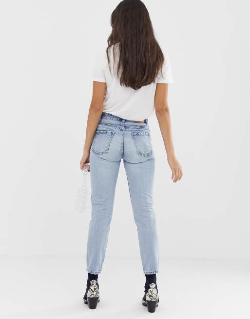 Stradivarius mom jeans in blue