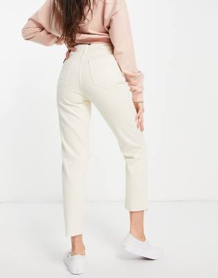 stradivarius pink mom jeans