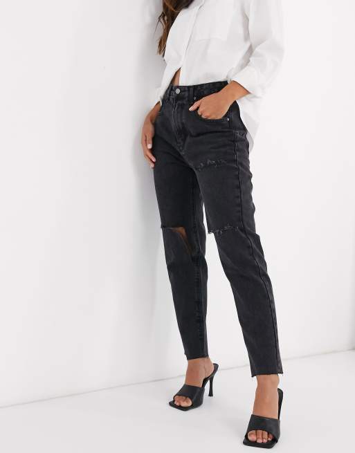 Pantaloni jeans neri on sale strappati